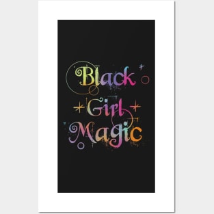 Black Girl Magic Rainbow Quote Posters and Art